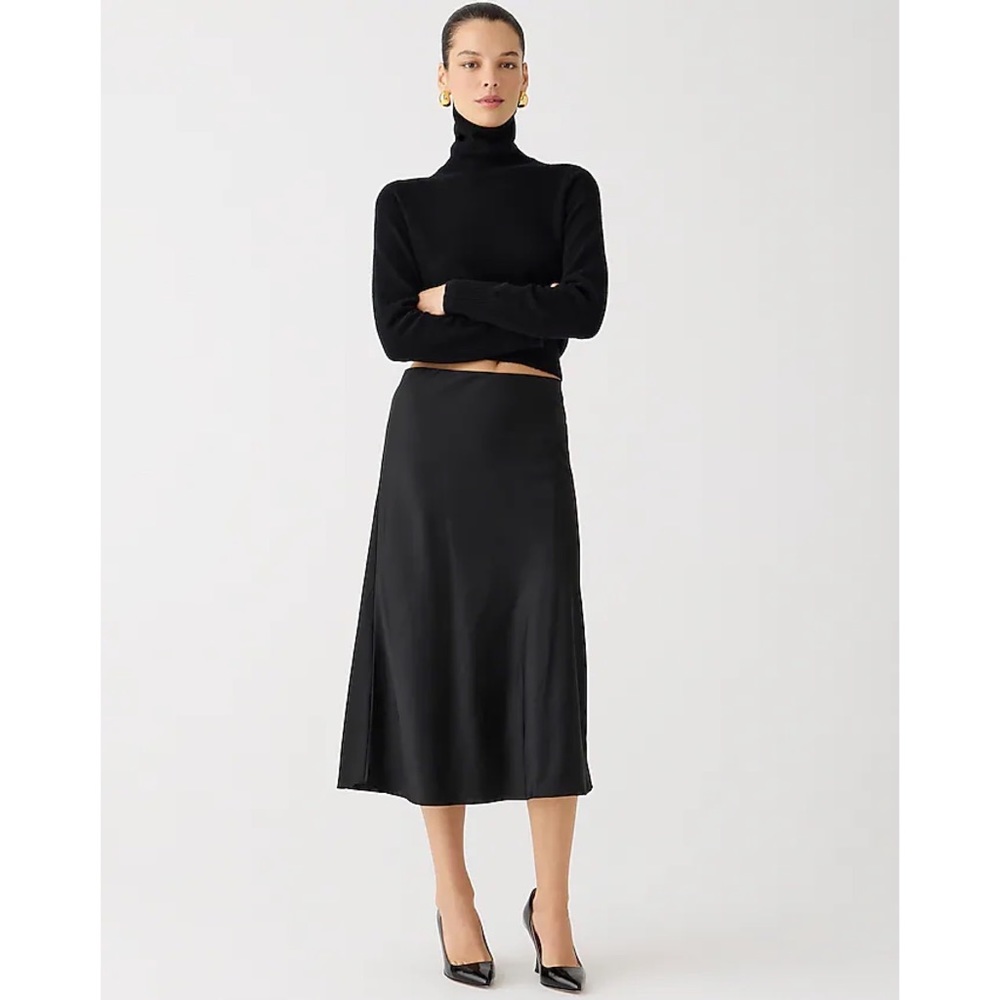 J. Crew Black Midi Skirt